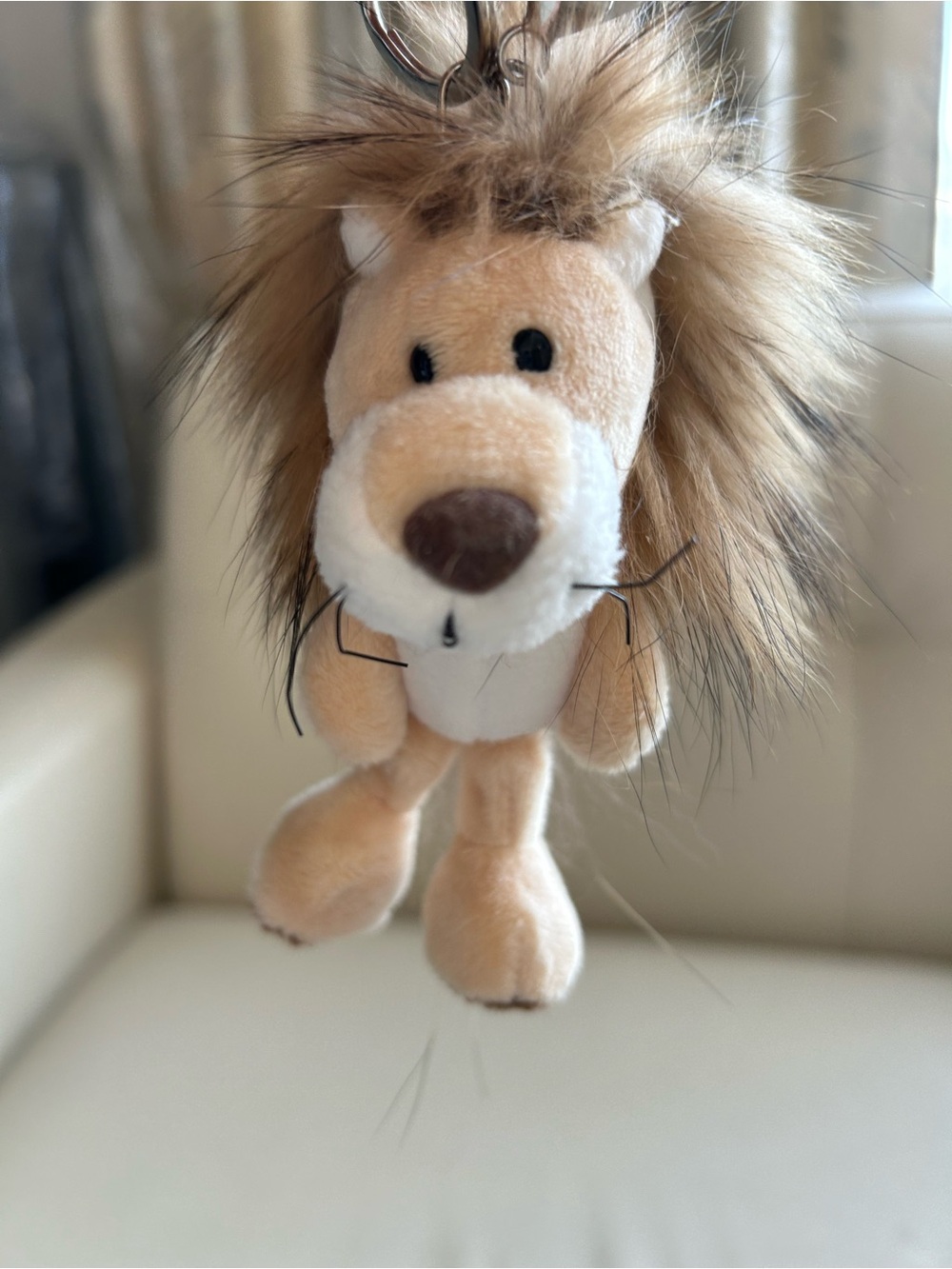 Plush Lion Keychain - Tan with Fluffy Mane